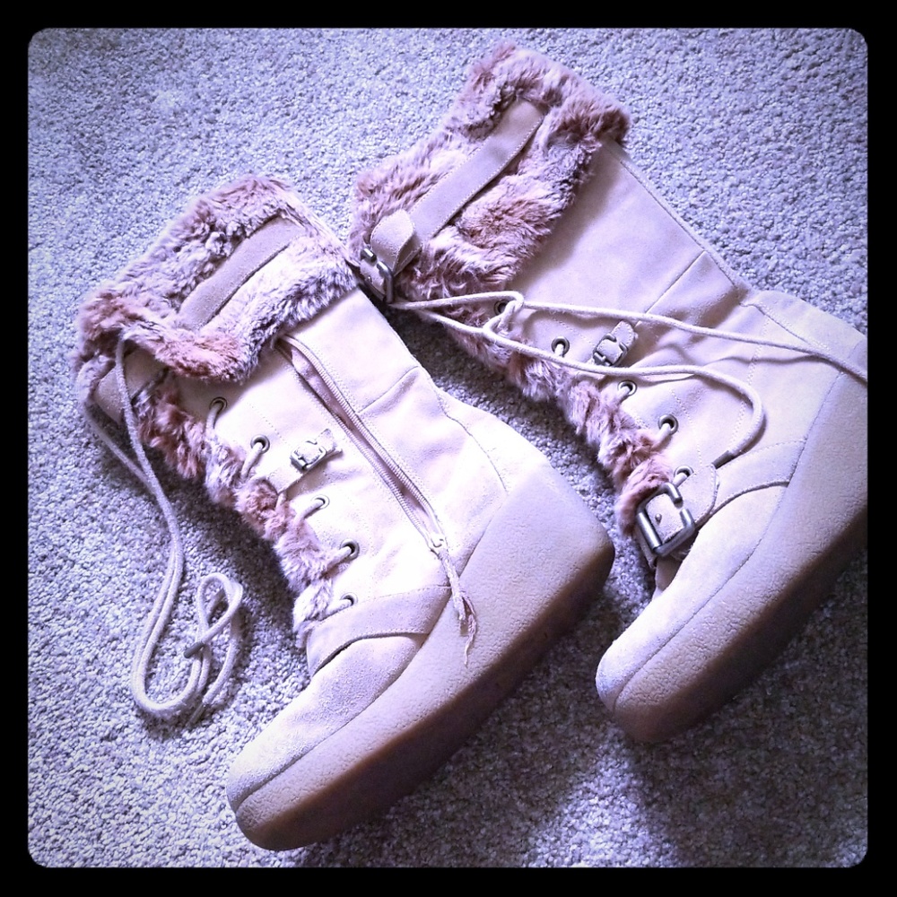 Leather Fur boot